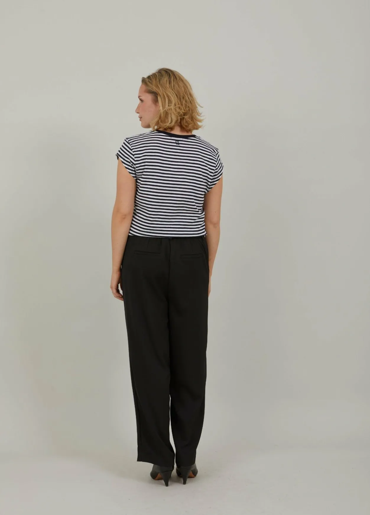 Cc Heart Basic V-Neck T-Shirt Striped