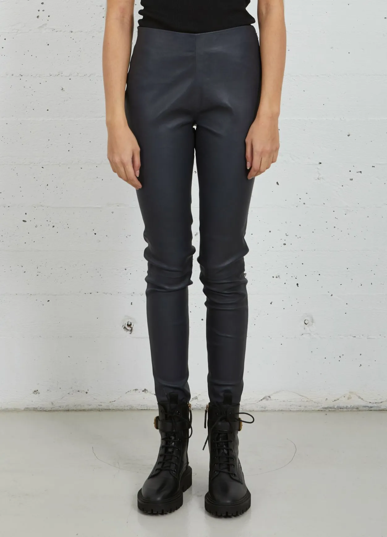 Cc Heart Leather Leggings