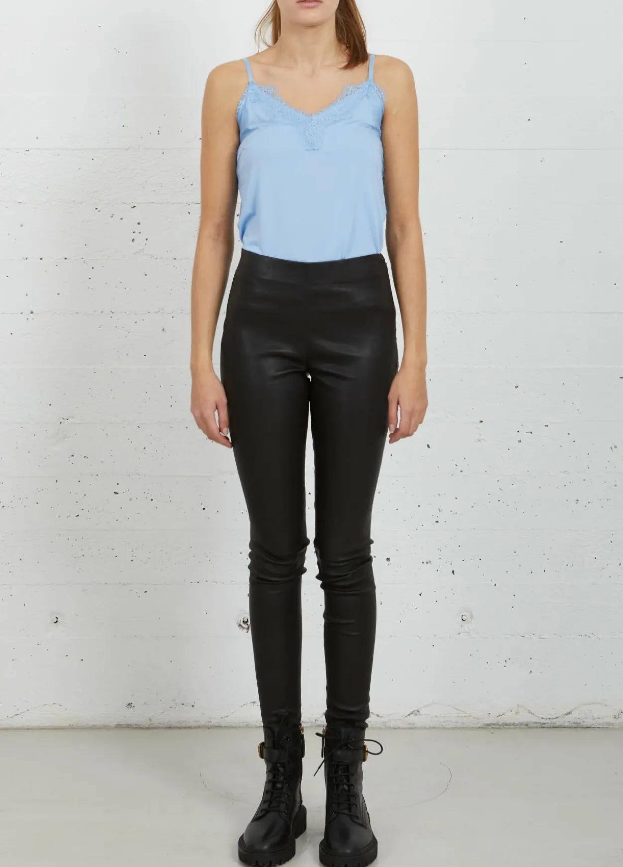 Cc Heart Leather Leggings