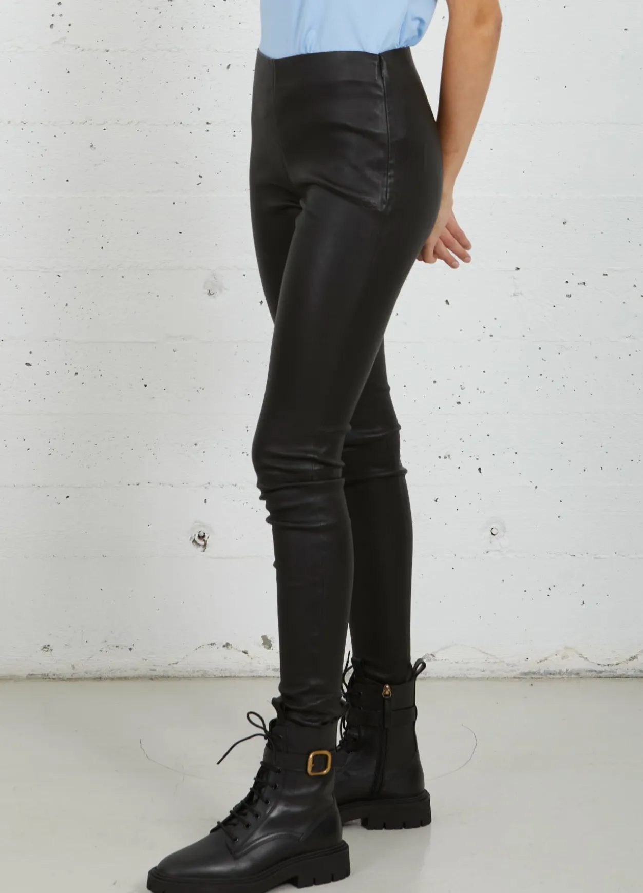 Cc Heart Leather Leggings