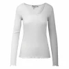 Cc Heart Long Sleeve Silk Top