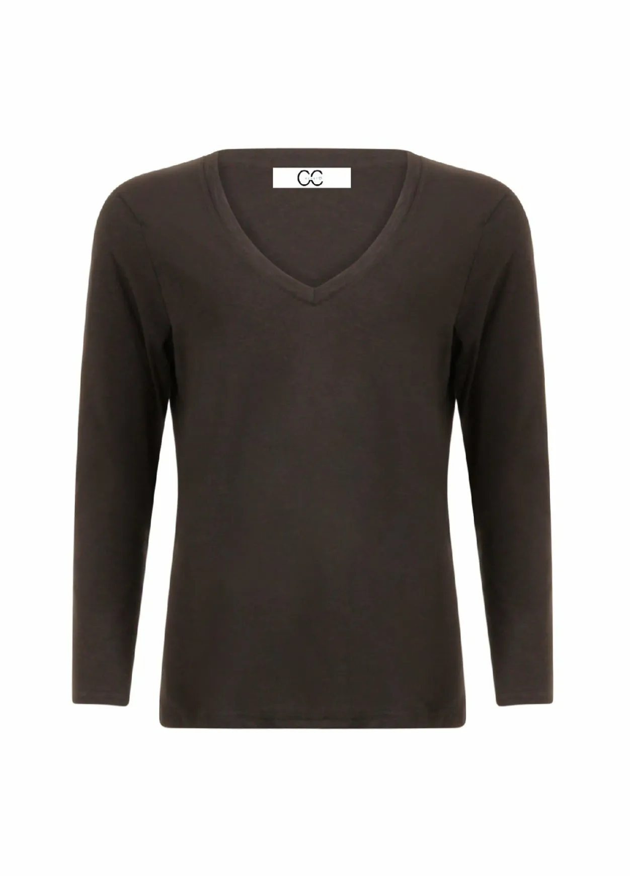 Cc Heart Long Sleeve V-Neck T-Shirt