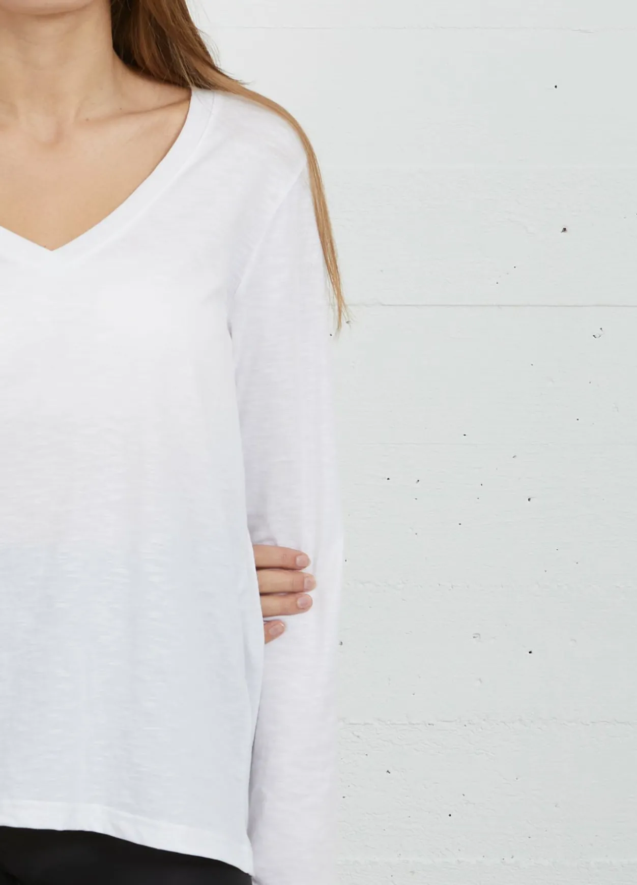 Cc Heart Long Sleeve V-Neck T-Shirt