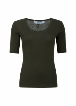 Cc Heart Silk Scoop Neck T-Shirt
