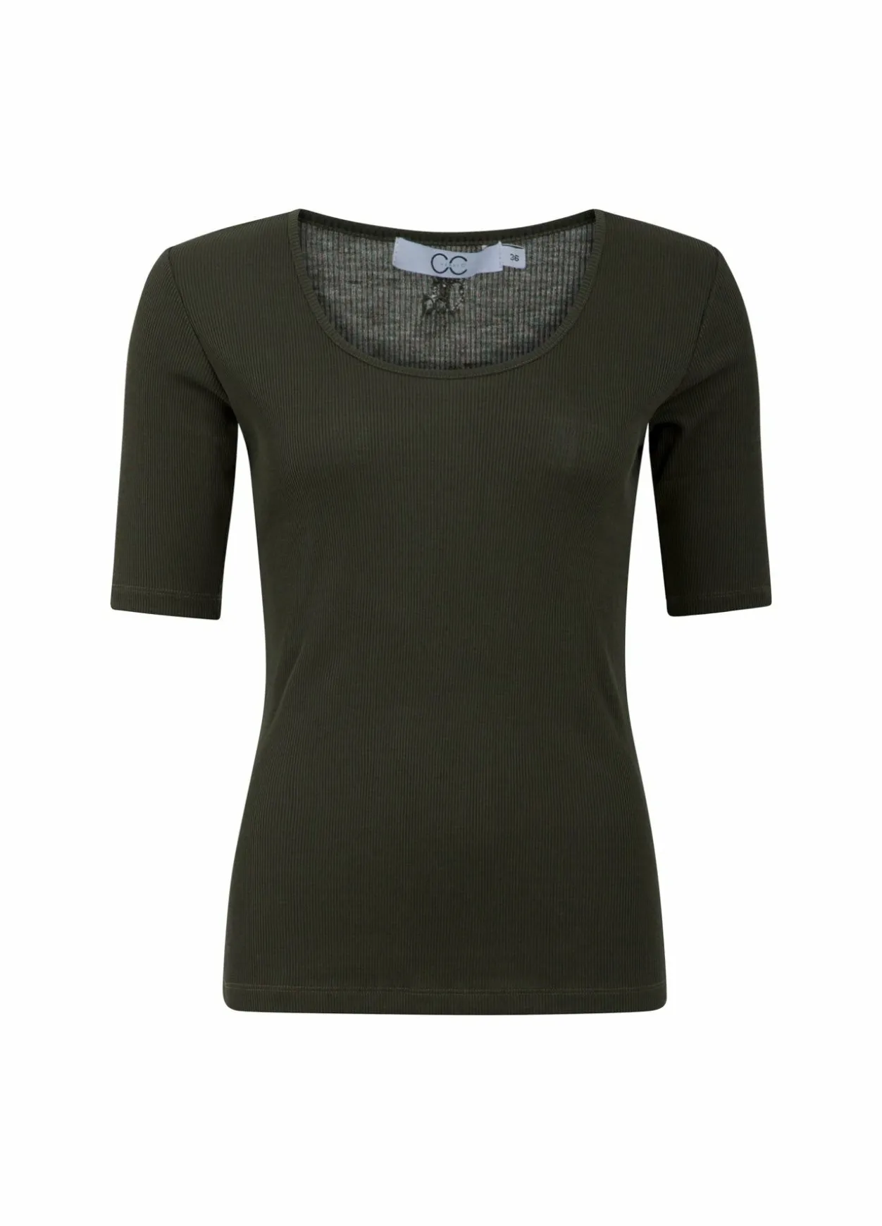 Cc Heart Silk Scoop Neck T-Shirt