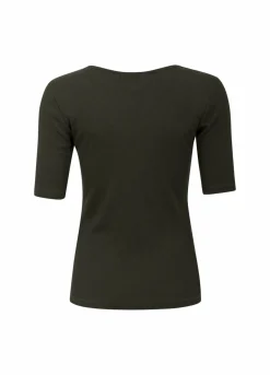 Cc Heart Silk Scoop Neck T-Shirt