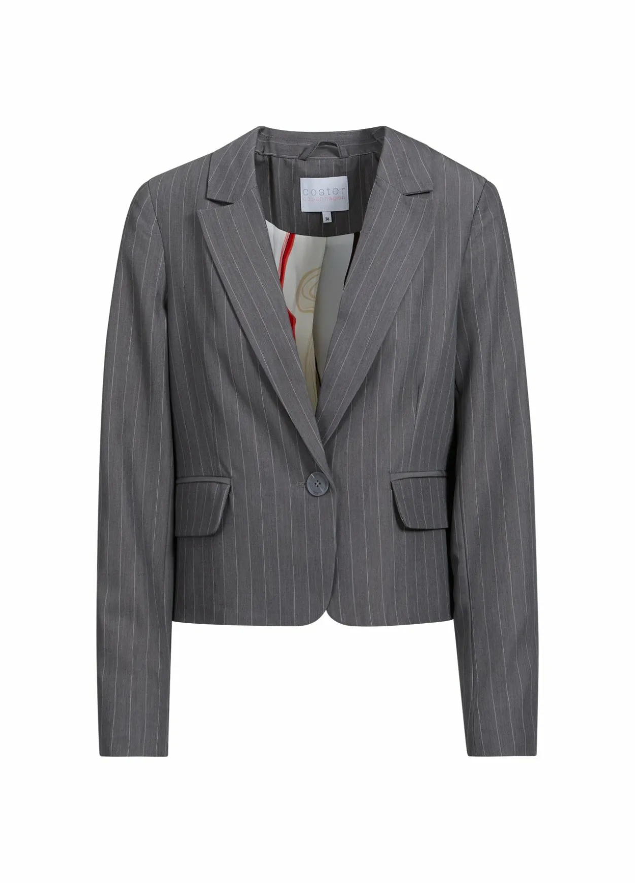 Cropped Pinstripe Blazer