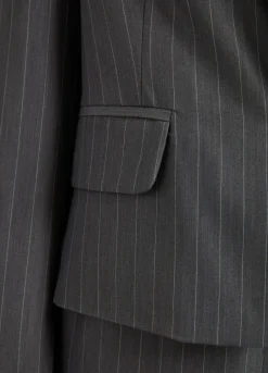 Cropped Pinstripe Blazer