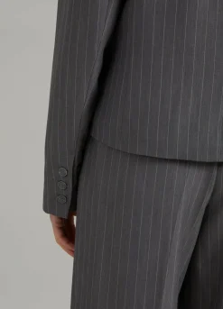 Cropped Pinstripe Blazer