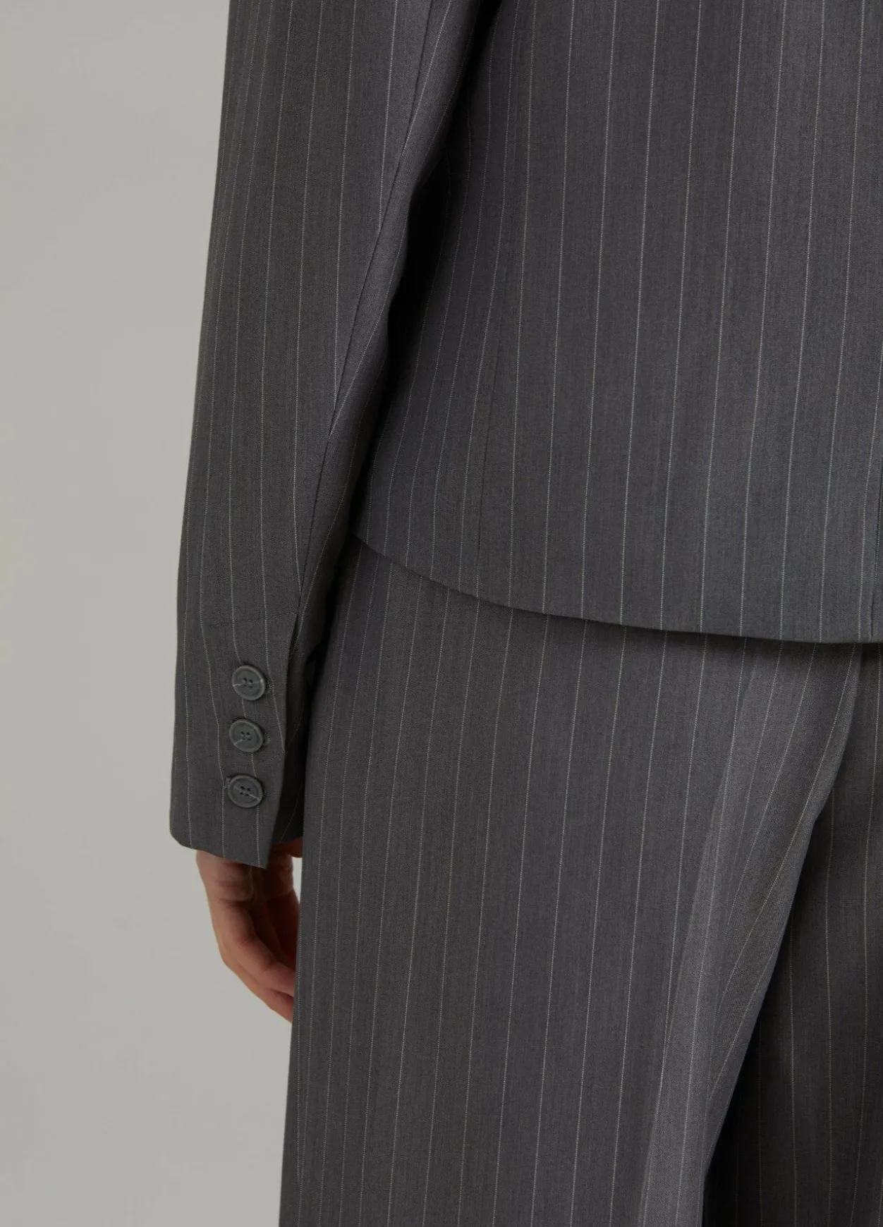 Cropped Pinstripe Blazer