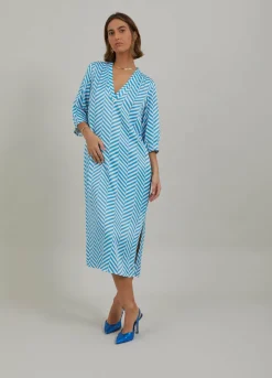 Dress In Heringbone Print