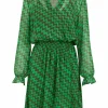 Dress In Zig Zag Ikat Print