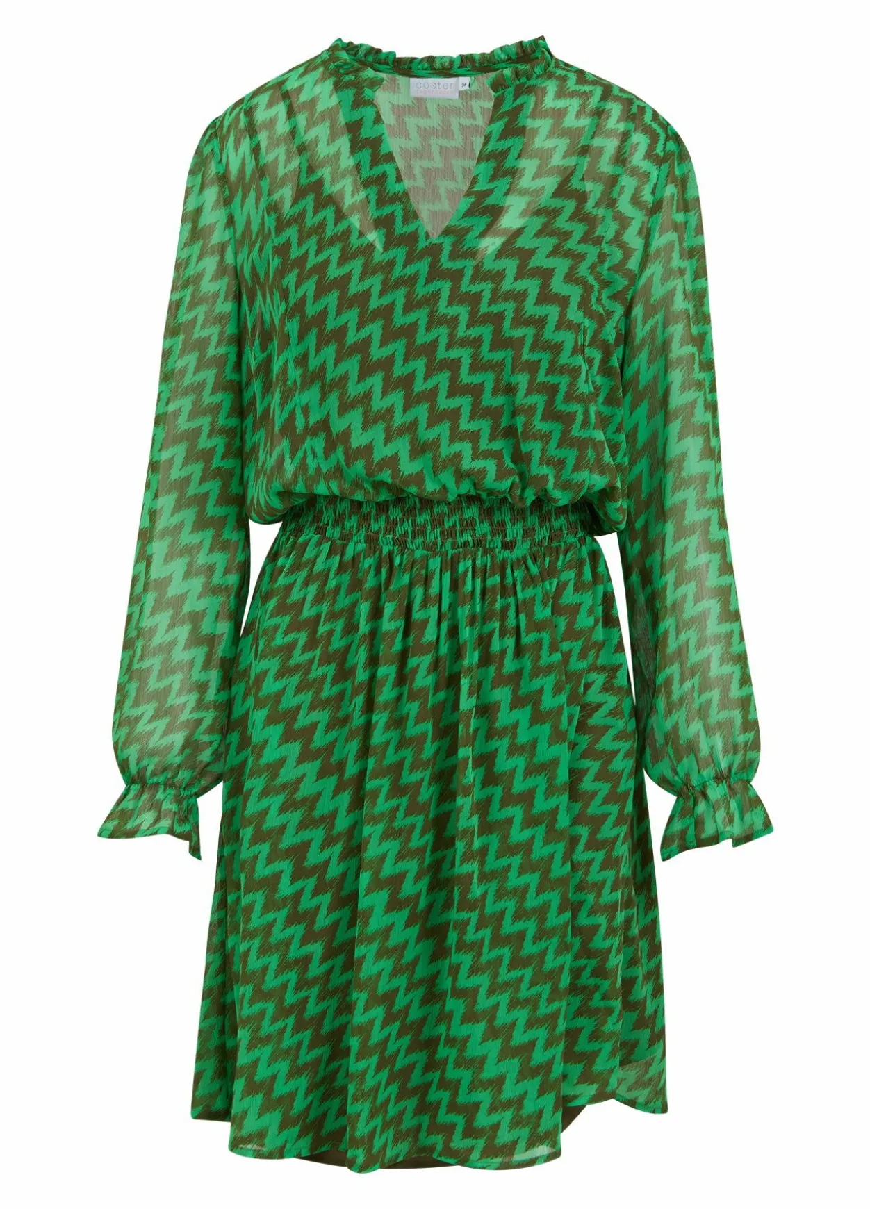 Dress In Zig Zag Ikat Print