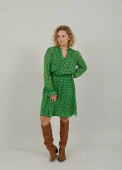Dress In Zig Zag Ikat Print