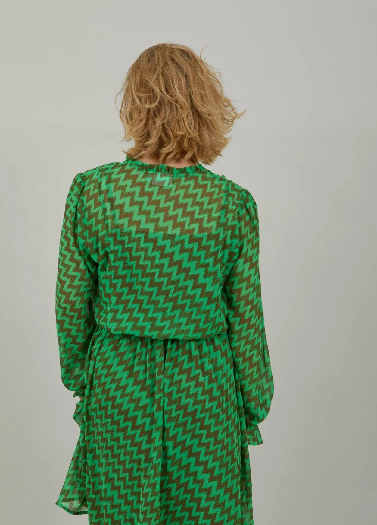 Dress In Zig Zag Ikat Print