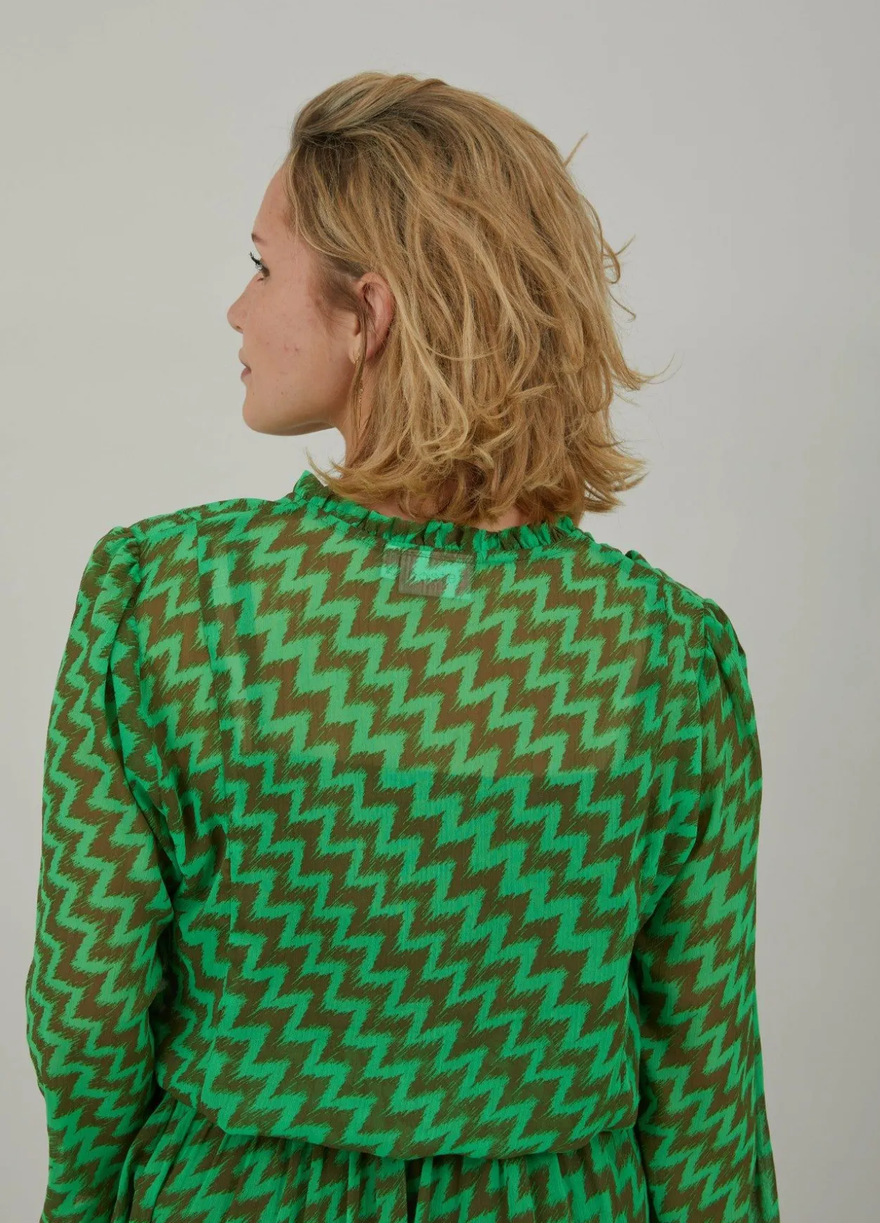 Dress In Zig Zag Ikat Print