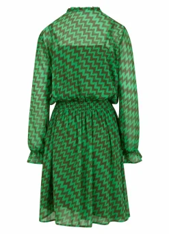 Dress In Zig Zag Ikat Print