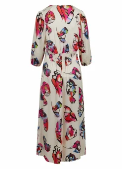 Dress W. Buttons And Butterfly Print