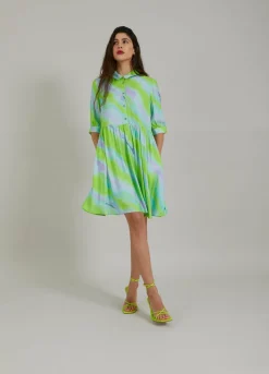 Dress W. Faded Stripe Print