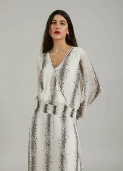 Dress W. Stripe Splash Print