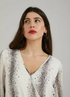 Dress W. Stripe Splash Print