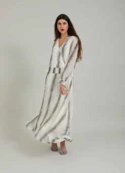 Dress W. Stripe Splash Print