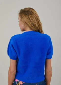Fluffy Knit With Short Sleeves
