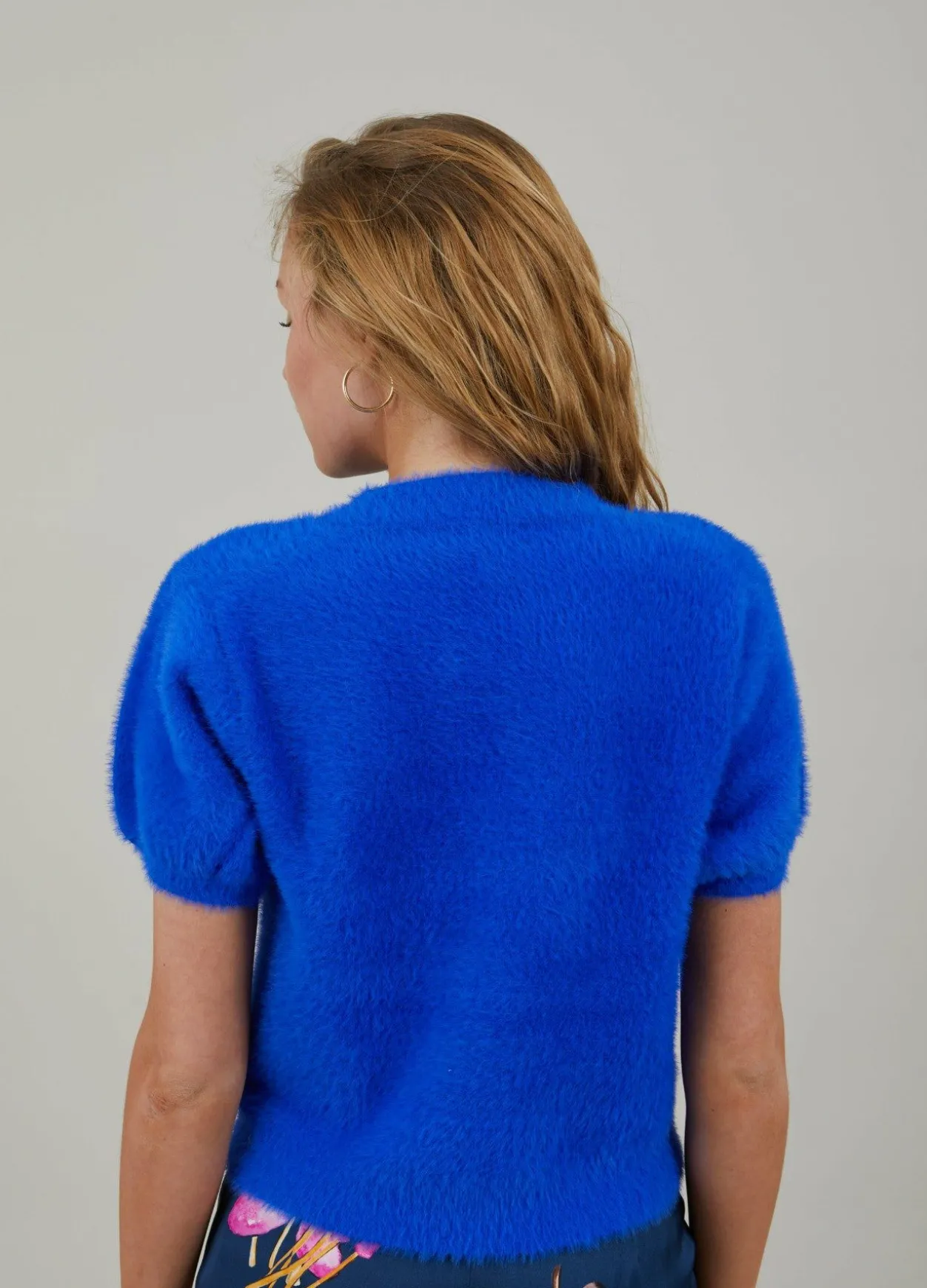 Fluffy Knit With Short Sleeves