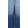 Jeans With Wide Legs And Press Fold