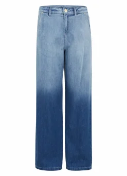 Jeans With Wide Legs And Press Fold