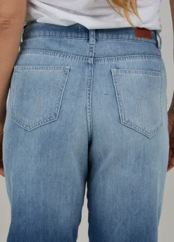 Jeans With Wide Legs And Press Fold