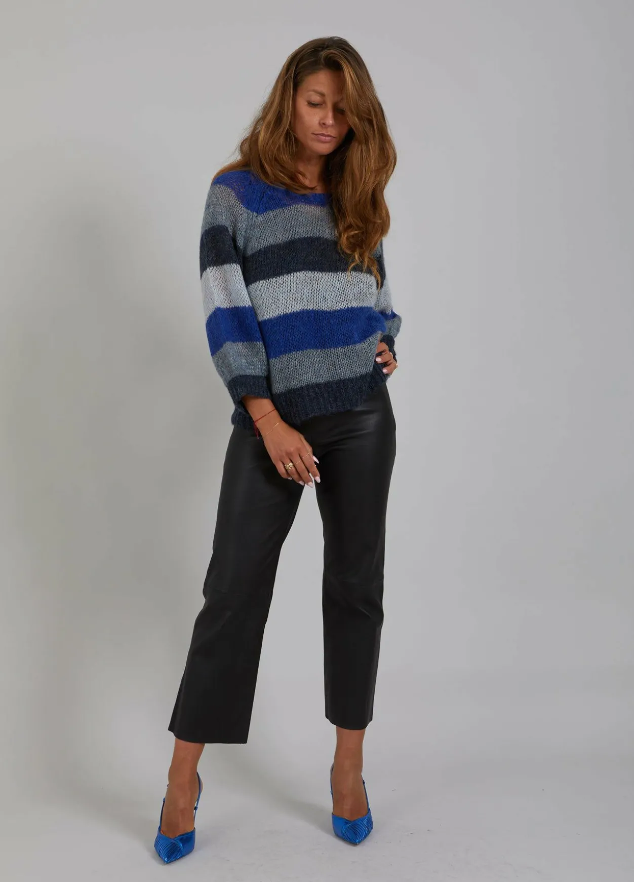 Leather Leggings W. Flared Legs
