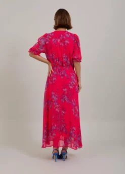Long Dress In Feather Bloom Print