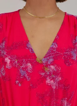 Long Dress In Feather Bloom Print