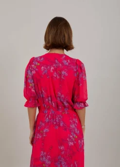 Long Dress In Feather Bloom Print