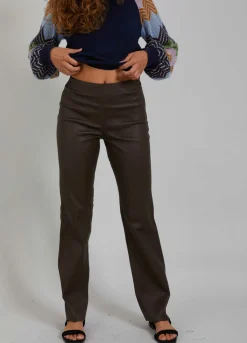 Long Leather Leggings W. Flared Legs