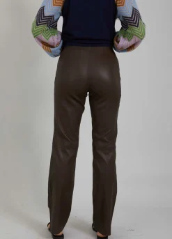 Long Leather Leggings W. Flared Legs