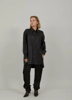 Long Leather Shirt