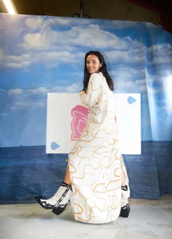 Long Shirt Dress W. Chain Print