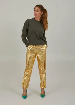 Metallic Cargo Pants