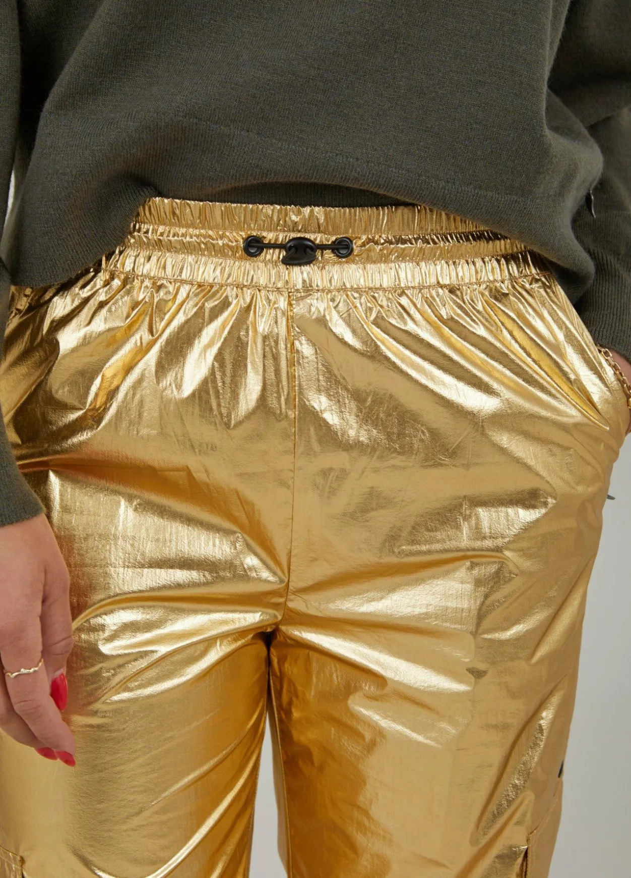 Metallic Cargo Pants