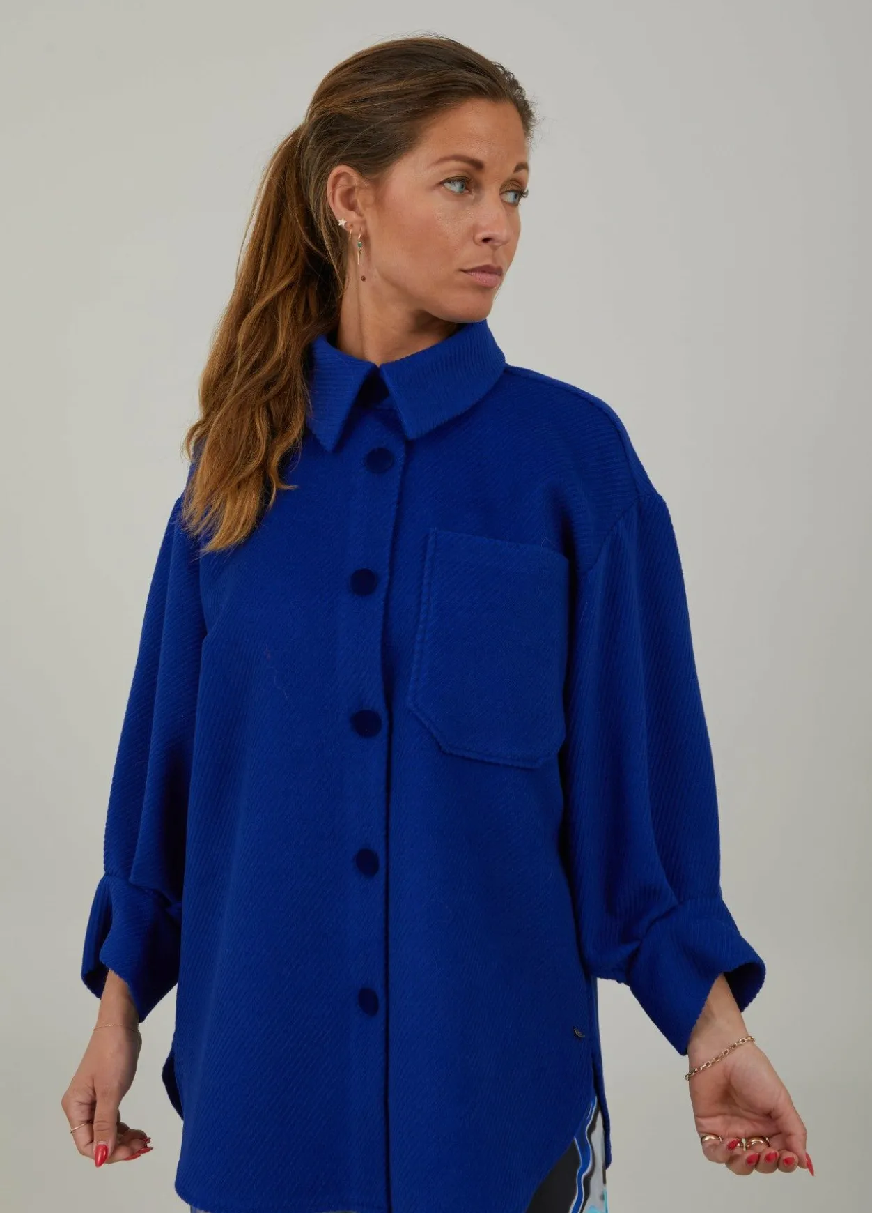 Overshirt With Puff Sleeves