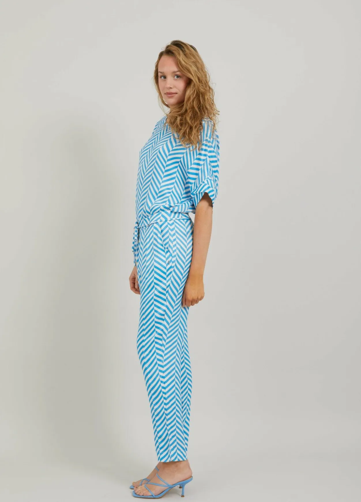 Pants In Heringbone Print
