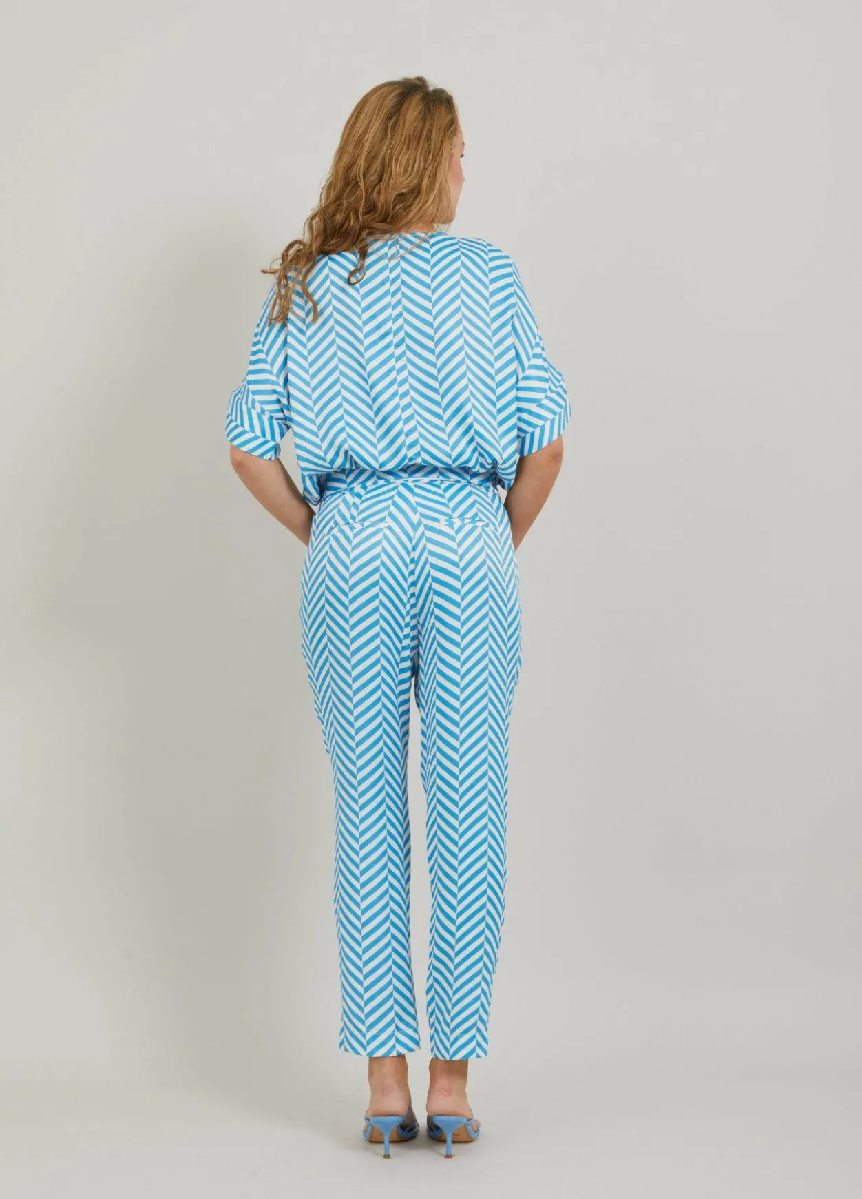 Pants In Heringbone Print