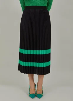 Pleated Skirt With Stripes