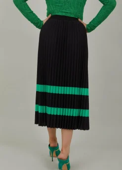 Pleated Skirt With Stripes