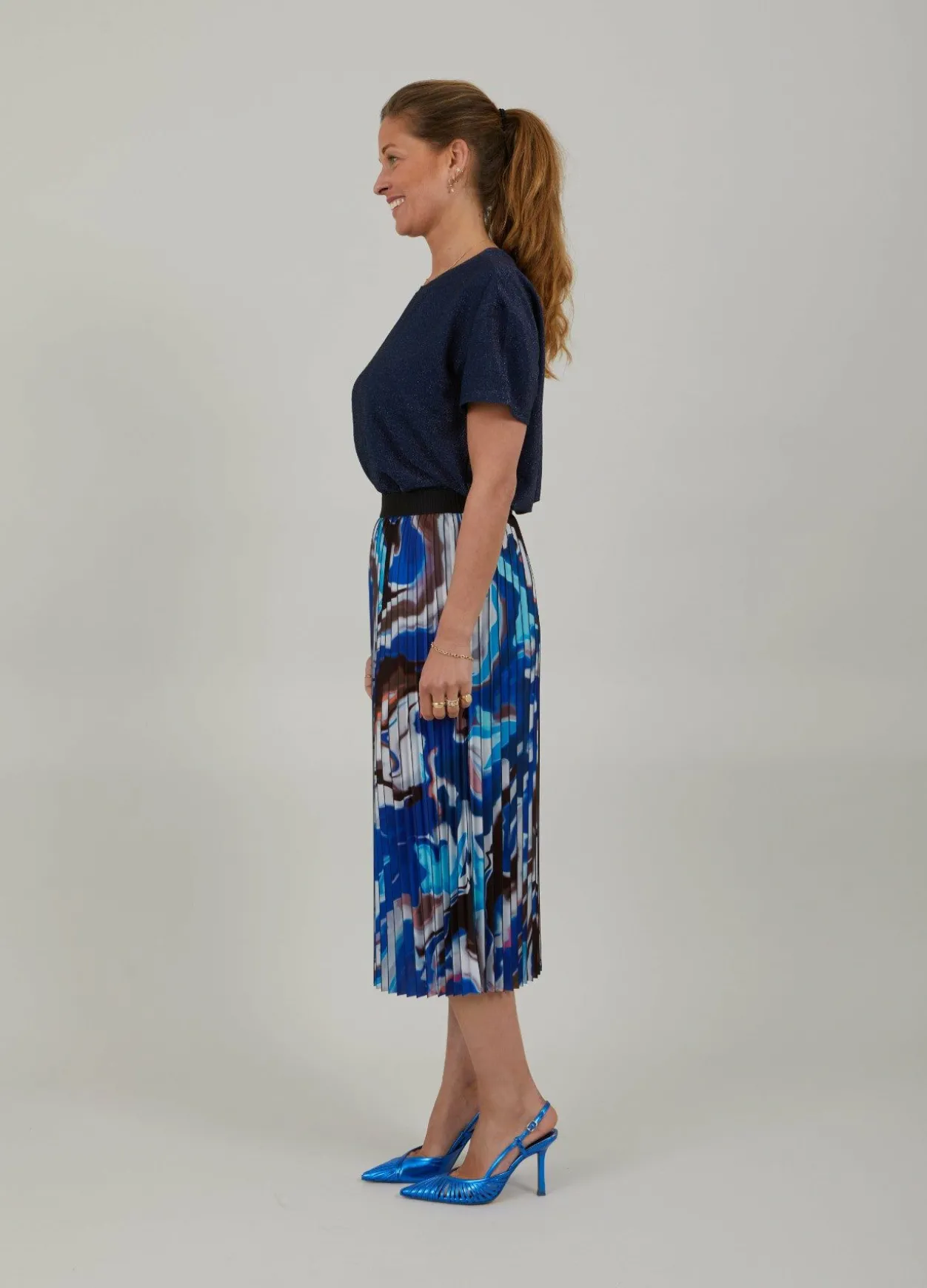 Plisse Skirt With Print