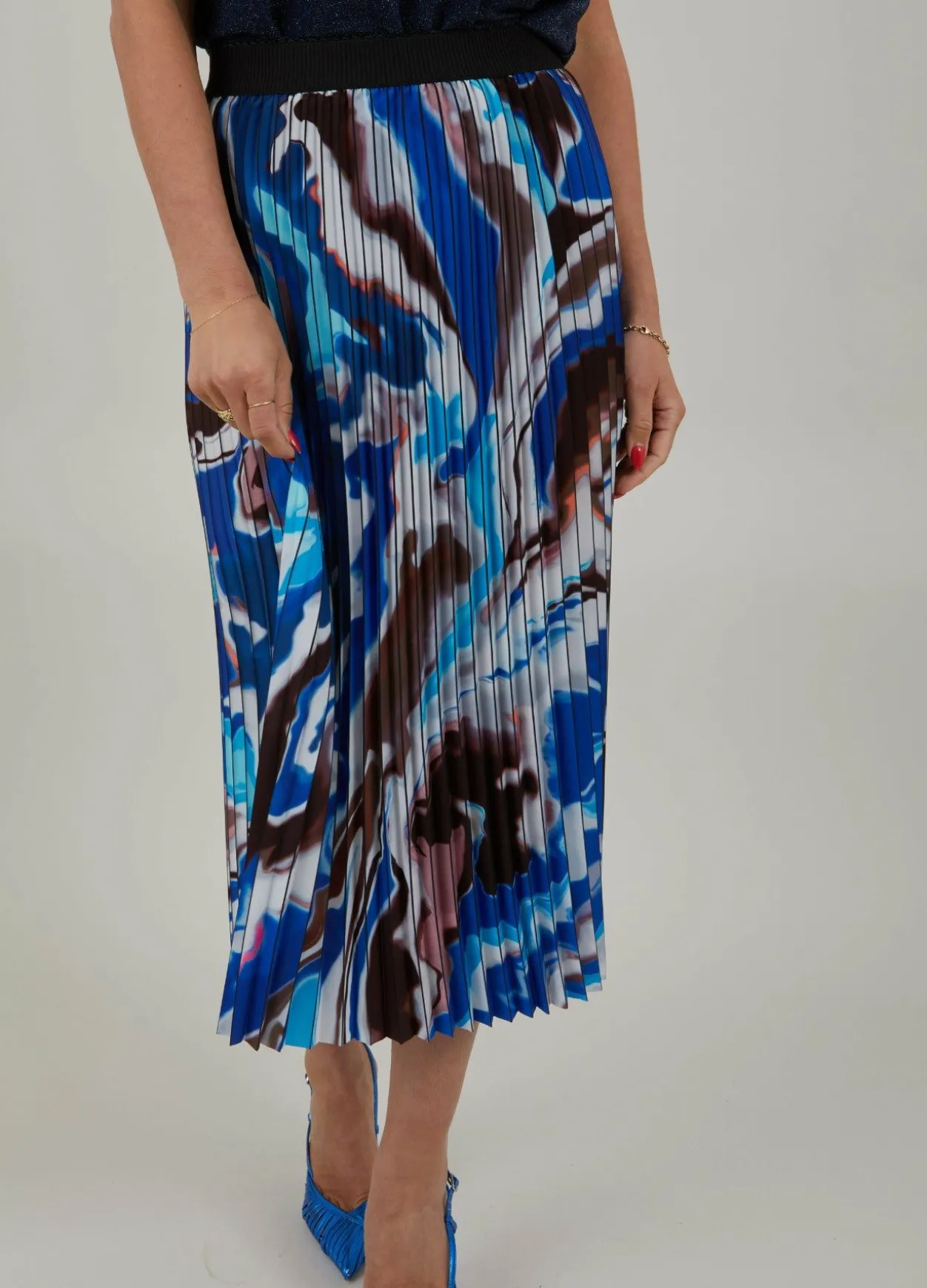 Plisse Skirt With Print