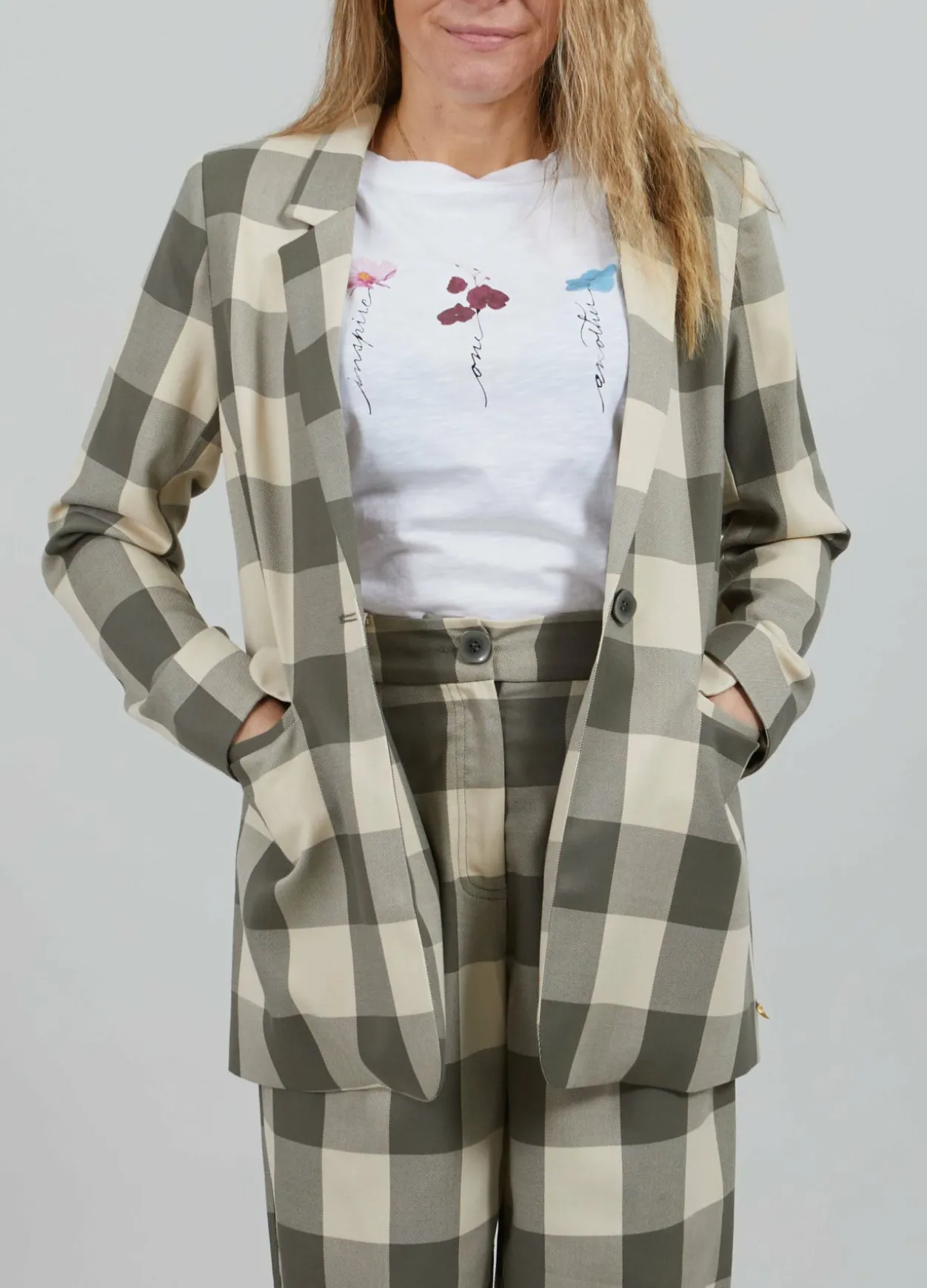 Relaxed Blazer W. Big Checks