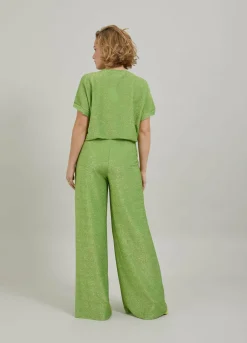 Shimmer Top With Gatherings At Sleeve